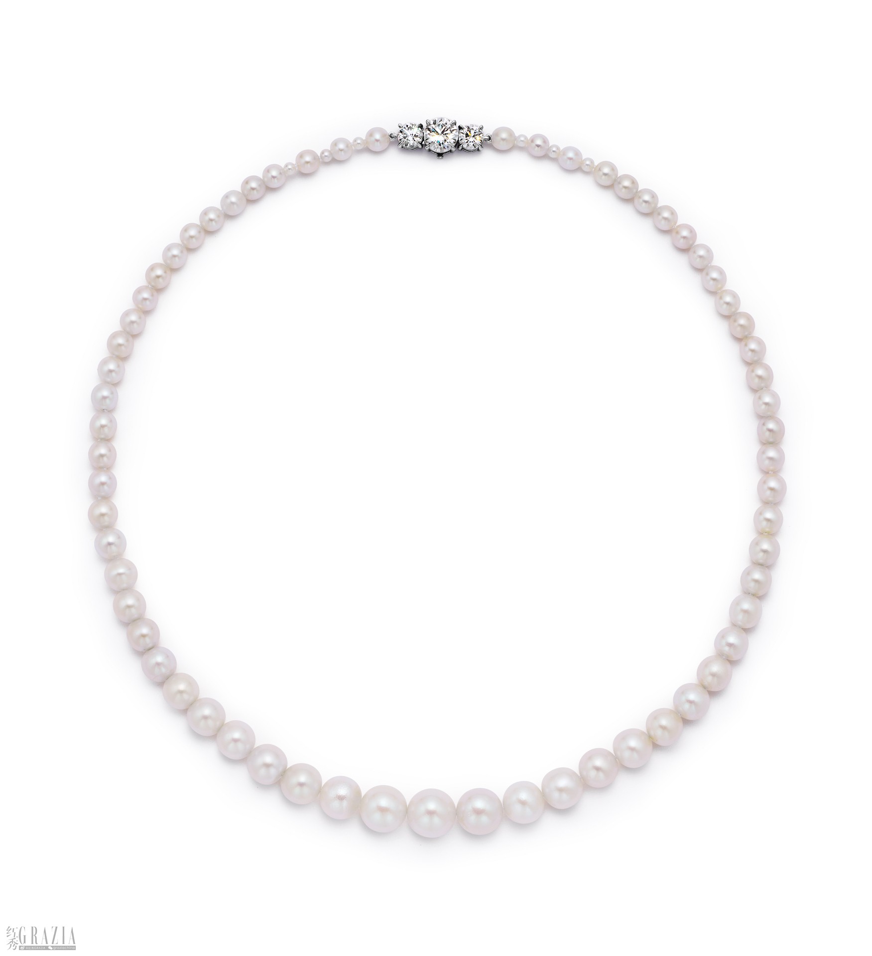 Tiffany & Co. 蒂芙尼Schlumberger™高级珠宝系列铂金镶嵌总重逾161克拉的奶油色近圆形天然海水珍珠及钻石项链.jpg