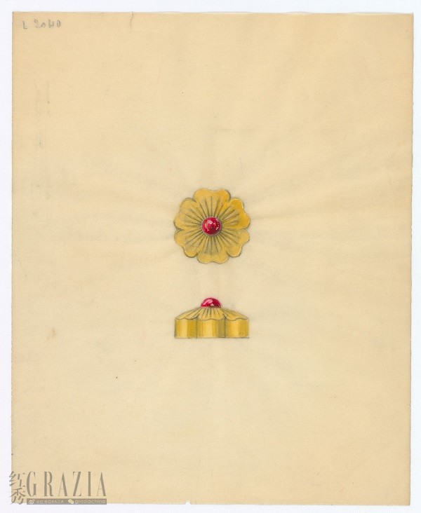 Flower case设计图，约1960年 Van Cleef & Arpels Archive.jpg