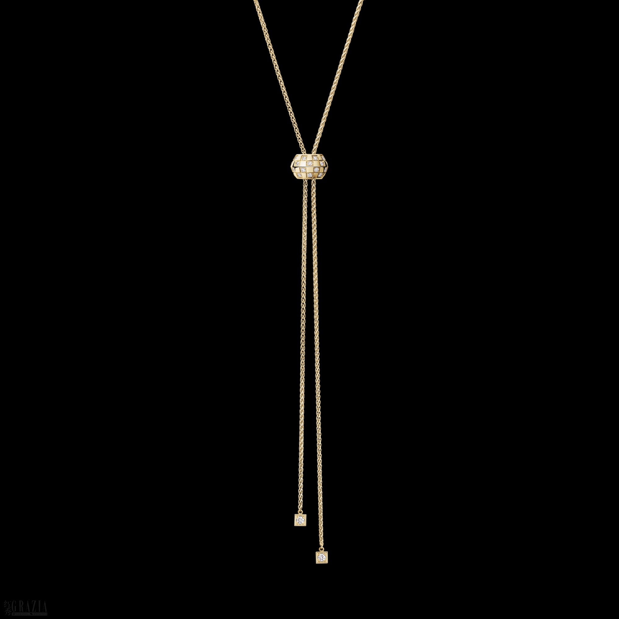 LE DAMIER DE LOUIS VUITTON PENDANT, IN YELLOW GOLD AND DIAMONDS. LOUIS VUITTON FINE JEWELRY.png